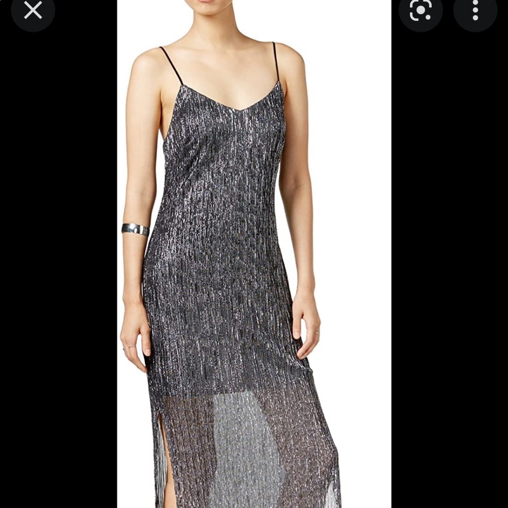 Bar III Sheer Metallic Slip Dress. Shortened. Size XL